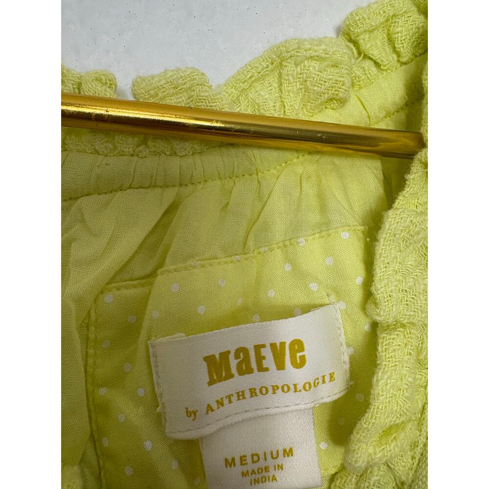 Anthropologie Maeve Selah High-Low Maxi Dress Size Medium Yellow Oversized Boho - Picture 5 of 13